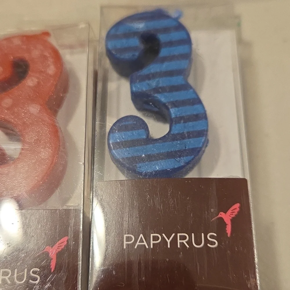 New PAPYRUS #3 Multi-Color Celebration Candled Pack Of 6